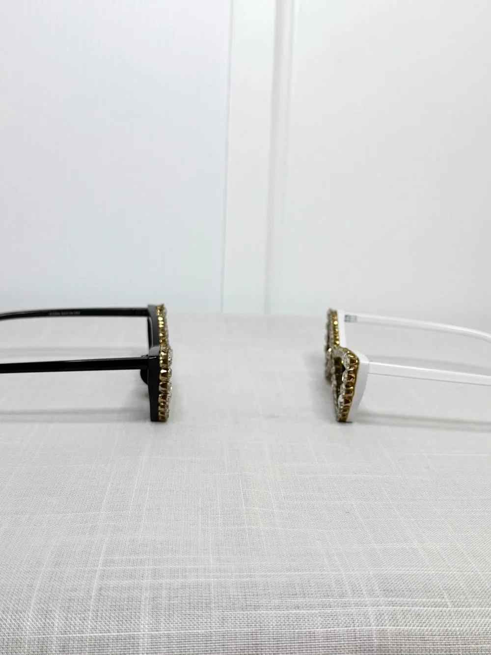 Rhinestone Cat Eye Sunglasses Bundle Black & White Statement Shades - Picture 3 of 9